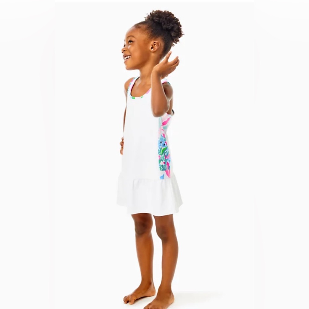 Lilly Pulitzer Luxletic UPF 50+ White Mini Mixed Doubles Dress with Shorts